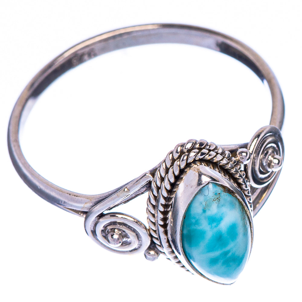 Larimar Dainty Ring Size 7.5 (925 Sterling Silver) R1007
