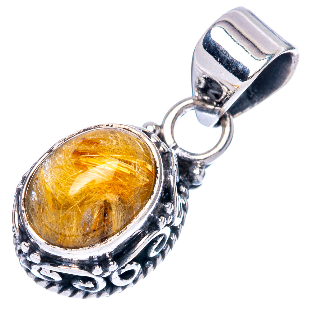 Rutilated Quartz Pendants 7/8" (925 Sterling Silver) P42343
