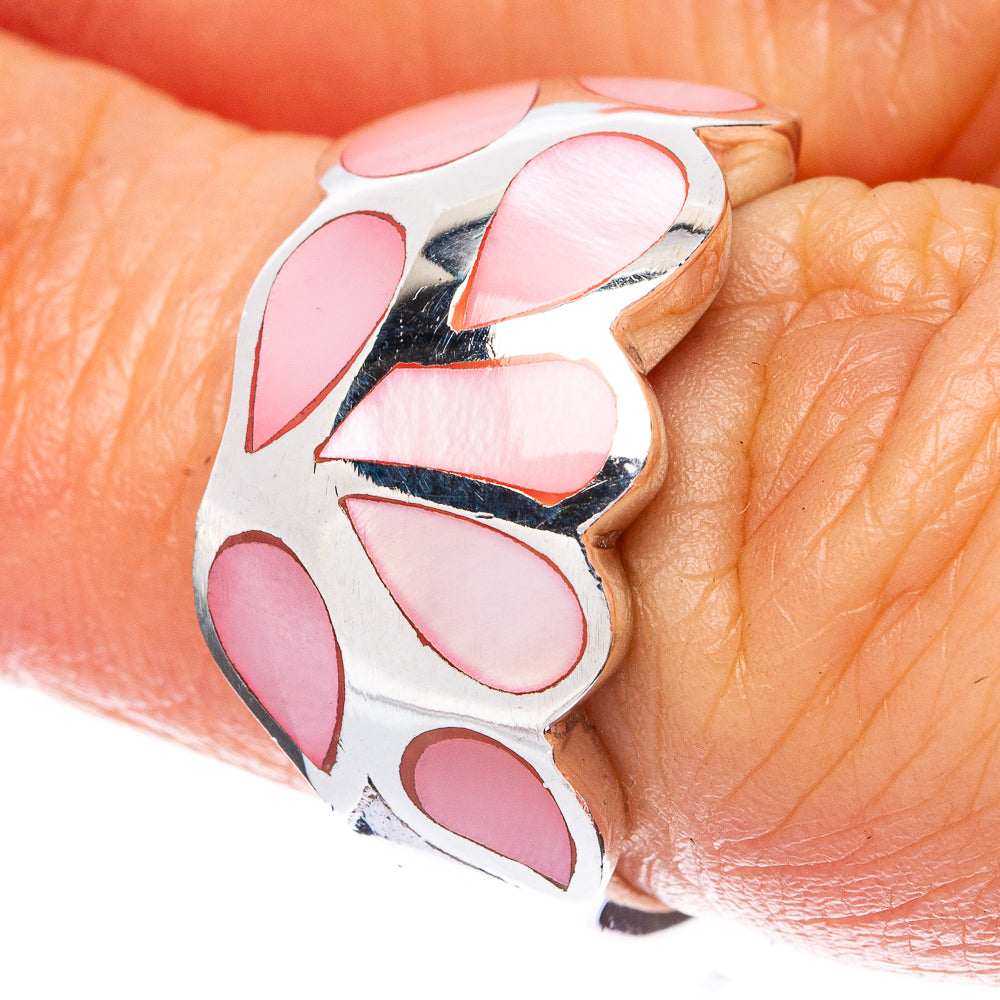 Mother Of Pearl Inlay Ring Size 6 (925 Sterling Silver) R3010