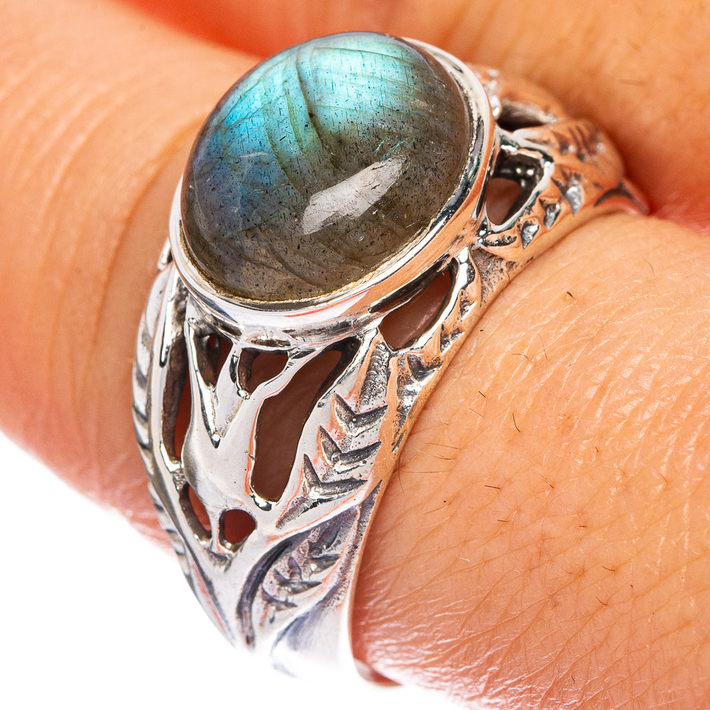 Labradorite Ring Size 8.75 (925 Sterling Silver) R1055