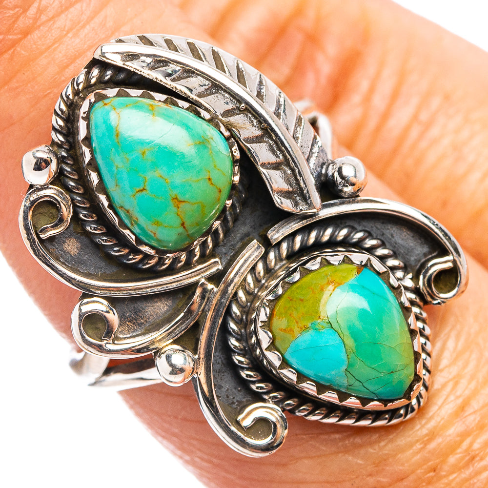 Native Style Mohave Turquoise Ring Size 7 (.925 Sterling Silver)