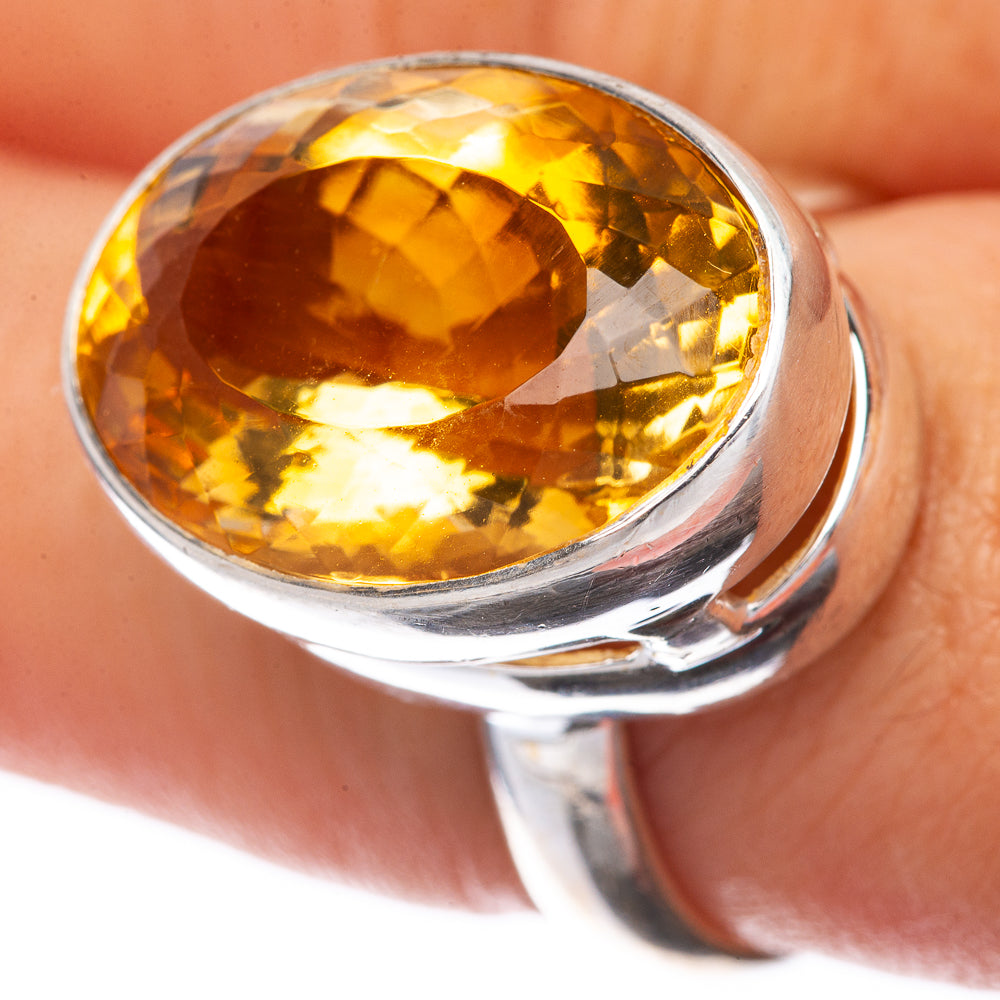 Faceted Citrine Ring Size 7.5 (925 Sterling Silver) R145144