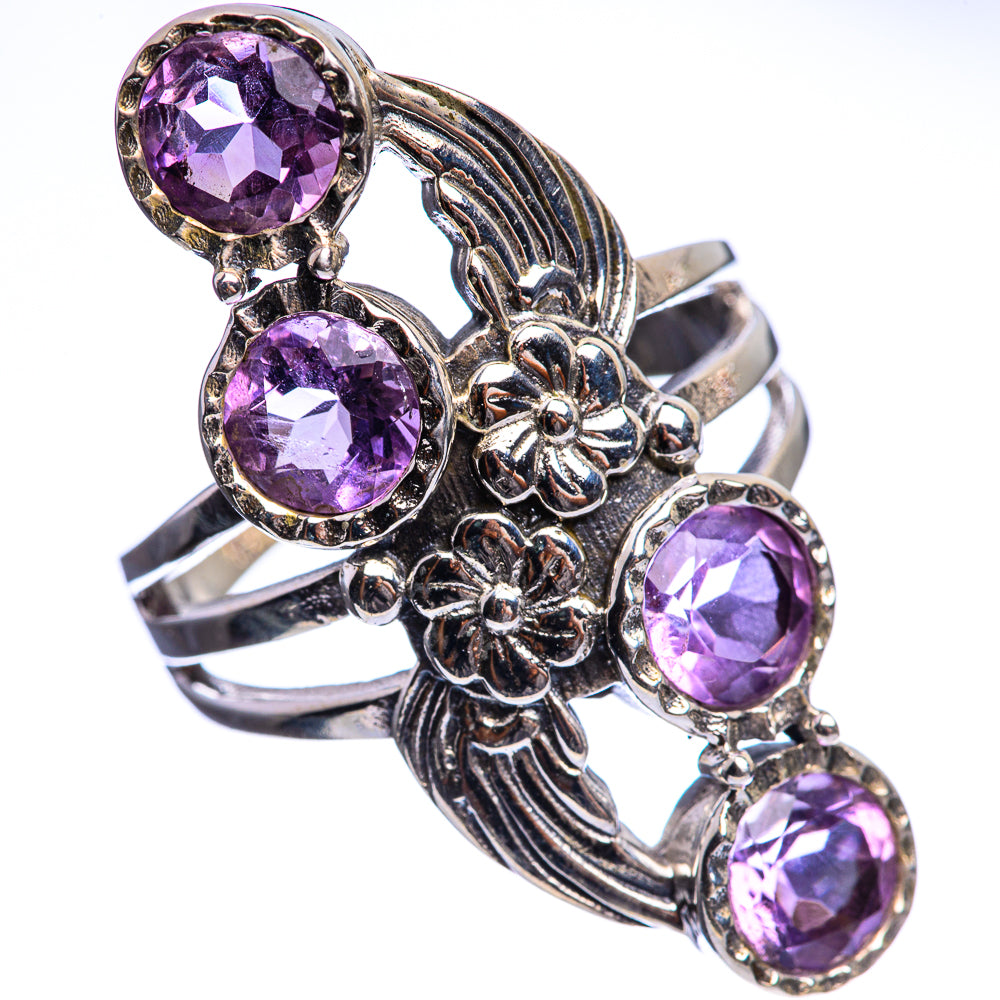 Faceted Amethyst Ring Size 8.5 (925 Sterling Silver) R142934