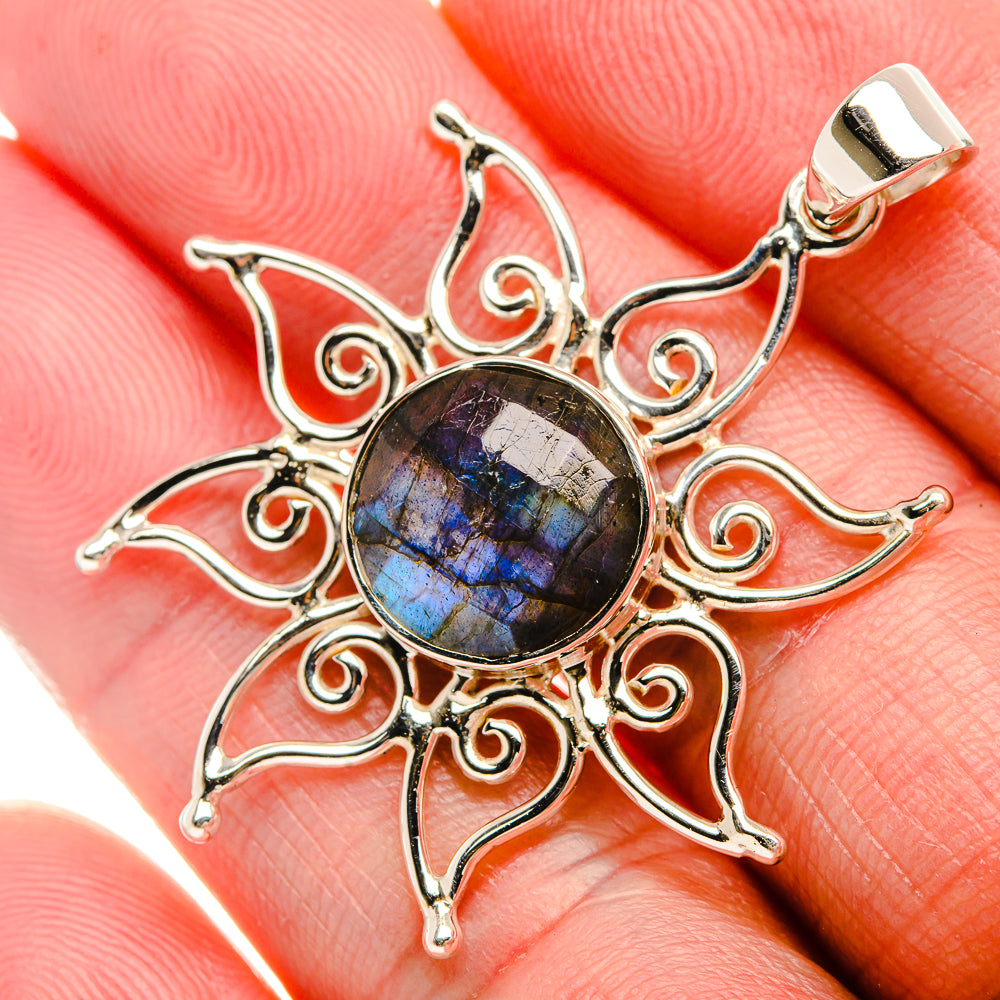Premium Labradorite 925 Sterling Silver Pendant 1 3/4" (925 Sterling Silver) PD37771