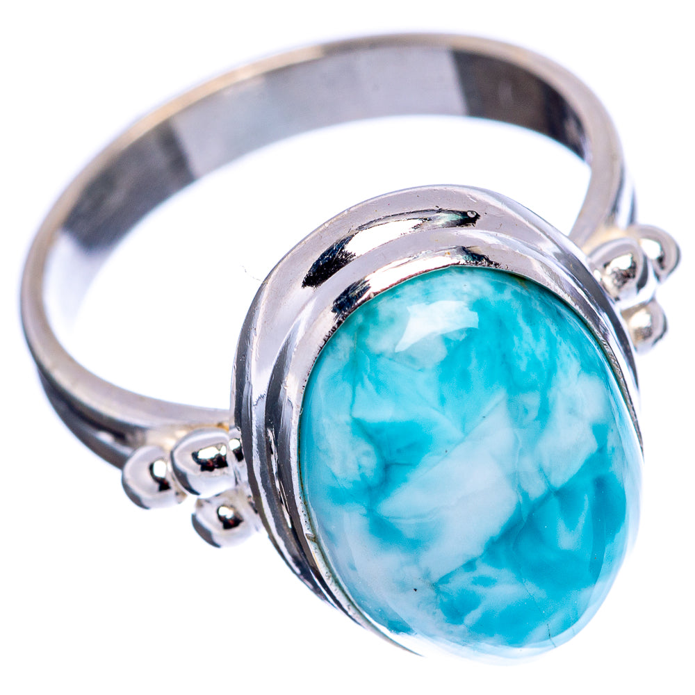 Rare Larimar Ring Size 6.75 (.925 Sterling Silver)
