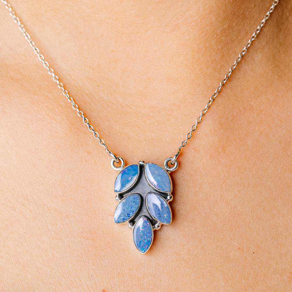 Doublet Opal Necklace 16.5" (925 Sterling Silver) N90233