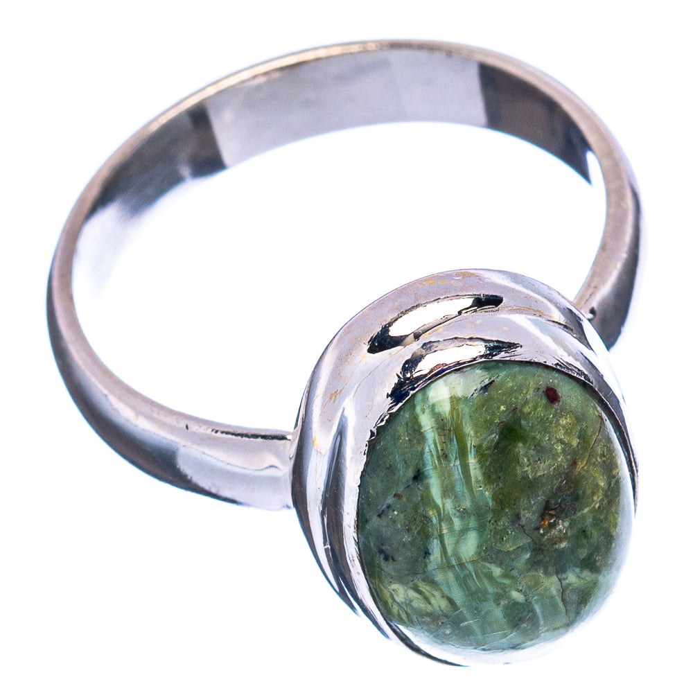 Swiss Green Opal Ring Size 8 (.925 Sterling Silver)