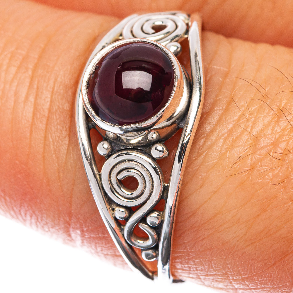 Garnet Dainty Ring Size 8.5 (925 Sterling Silver) R145087