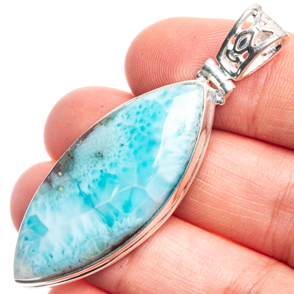 Larimar Pendant 2 1/8" (925 Sterling Silver) P39215