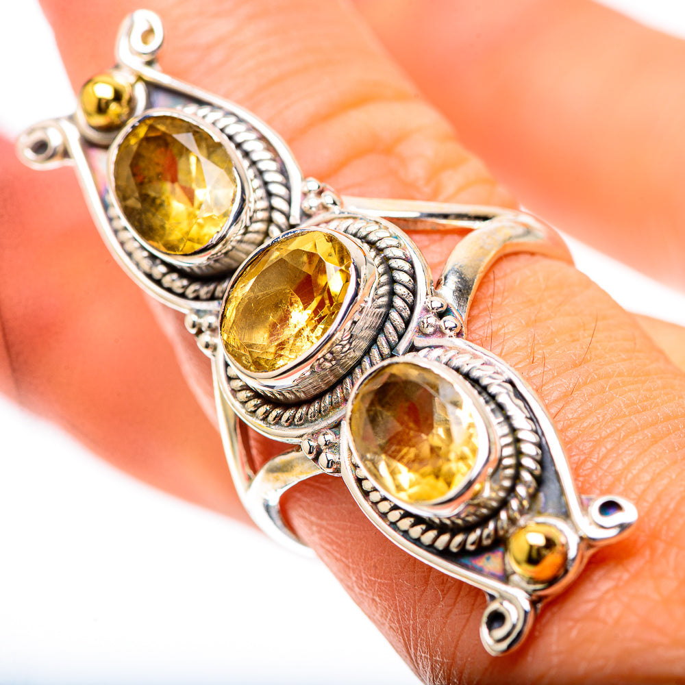 Large Faceted Citrine Ring Size 8.75 (925 Sterling Silver) RING139295