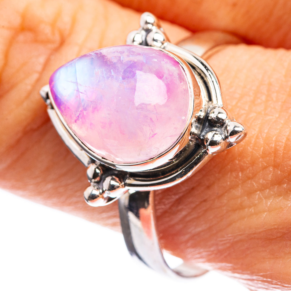 Pink Moonstone Ring Size 10 (925 Sterling Silver) R142962