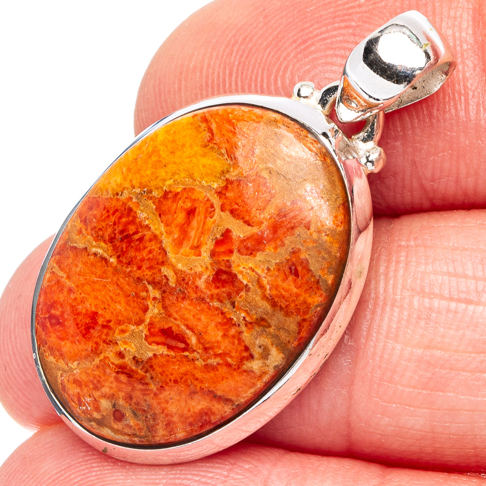 Sponge Coral Pendant 1 1/4" (.925 Sterling Silver)