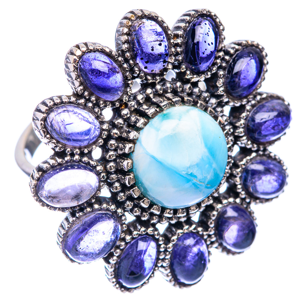 Large Larimar, Tanzanite Ring Size 8 (925 Sterling Silver) R141390