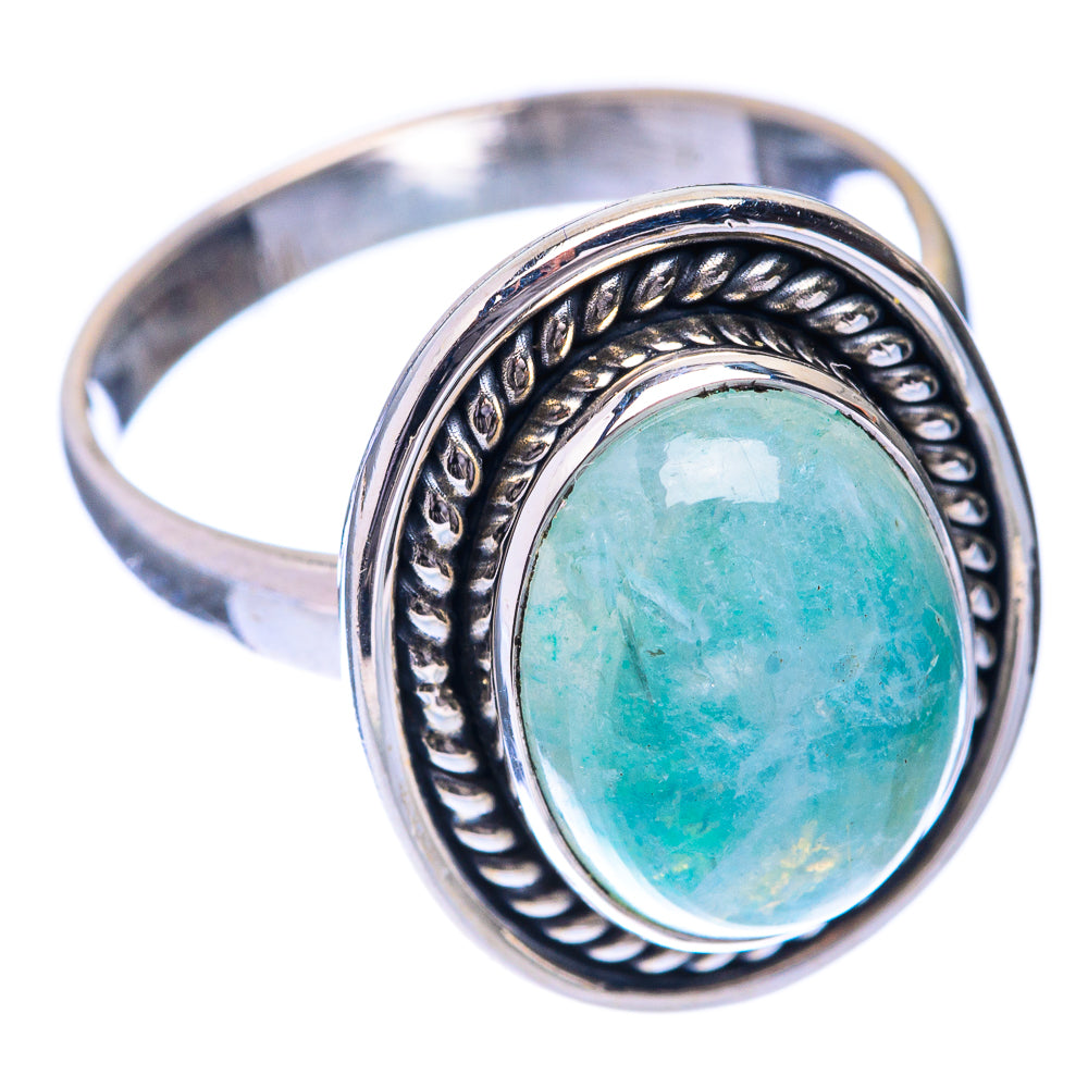 Green Moonstone Ring Size 8.5 (925 Sterling Silver) R141482