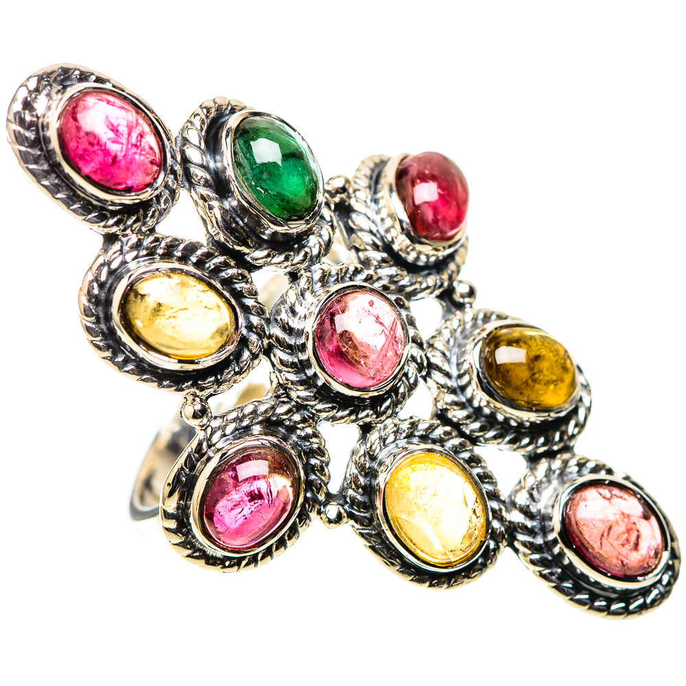 Signature Large Natural Tourmaline Ring Size 7.25 (925 Sterling Silver) RING138182