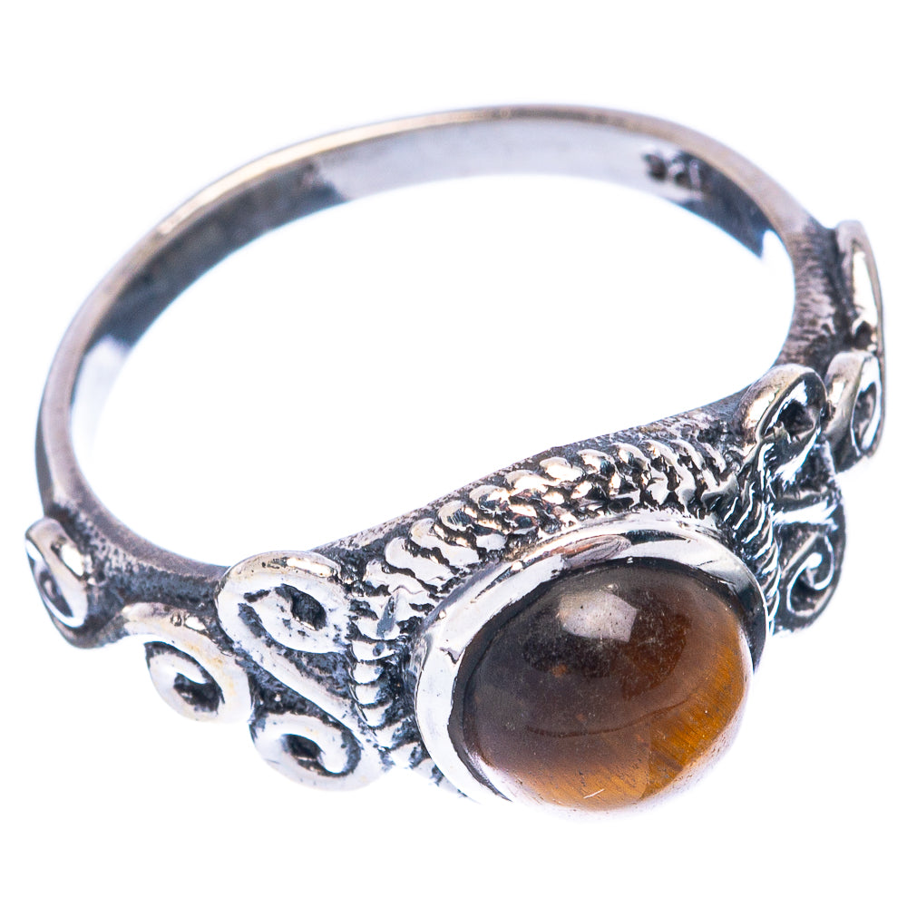 Tiger Eye Dainty Ring Size 6.5 (925 Sterling Silver) R5877