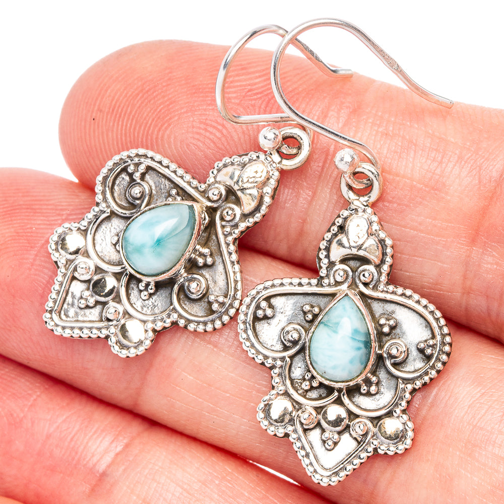 Larimar Earrings 1 1/2" (925 Sterling Silver) E433257