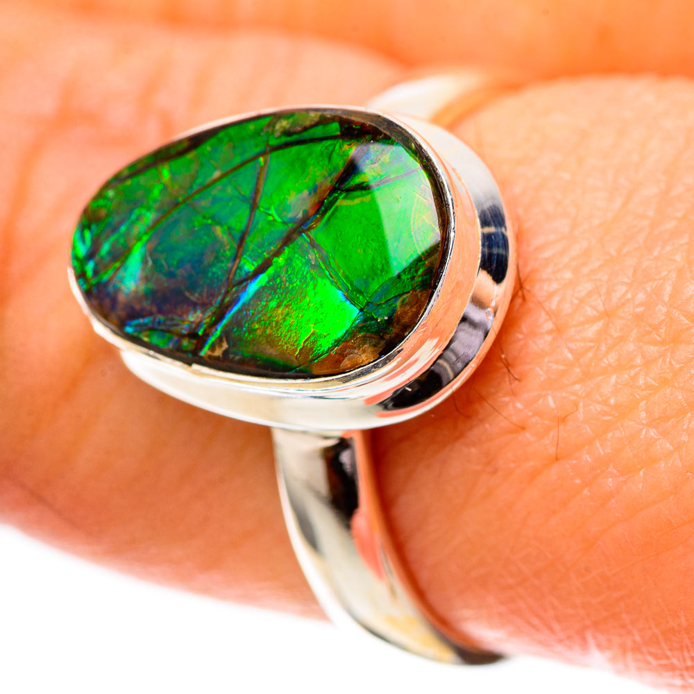 Canadian Ammolite Ring Size 8.25 (925 Sterling Silver) RING139755