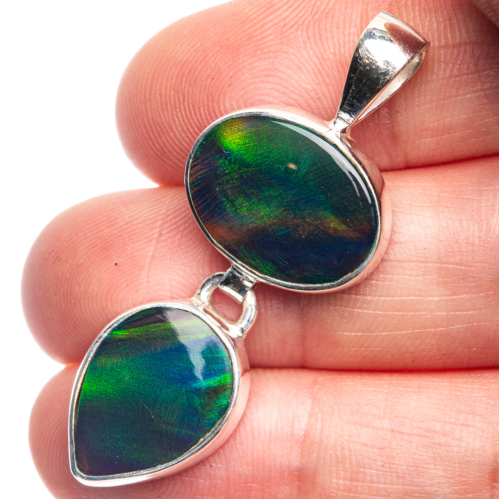 Aura Opal Pendant 1 3/4" (925 Sterling Silver) P39177