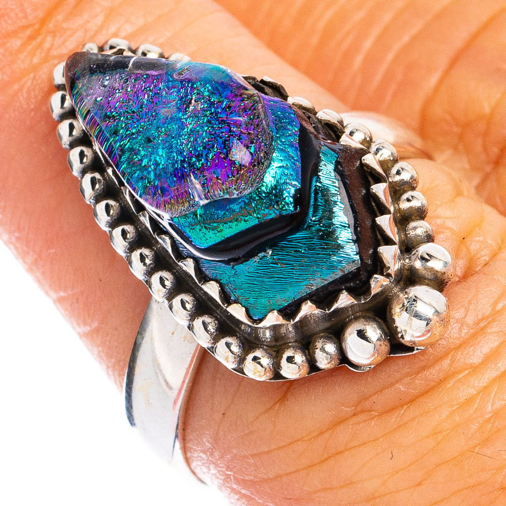 Dichroic Glass Ring Size 6.75 (925 Sterling Silver) R8514