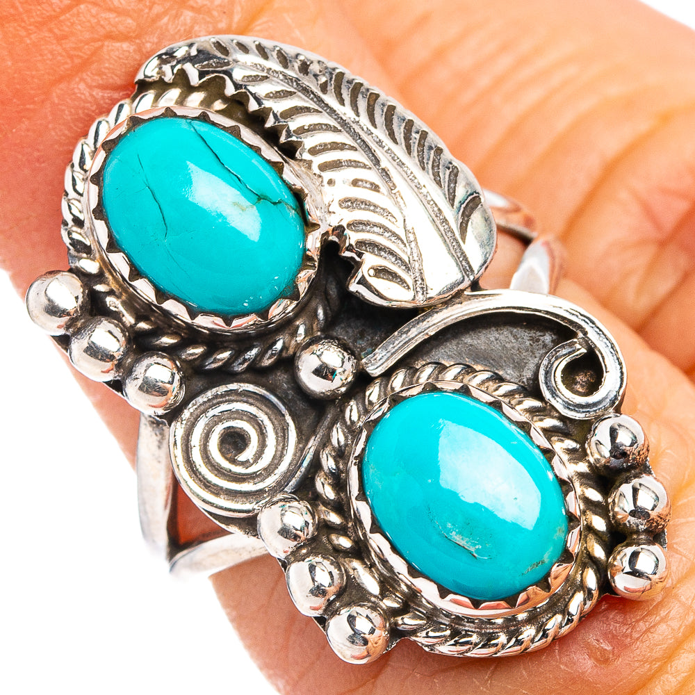 Native Style Mohave Turquoise Ring Size 5.75 (.925 Sterling Silver)
