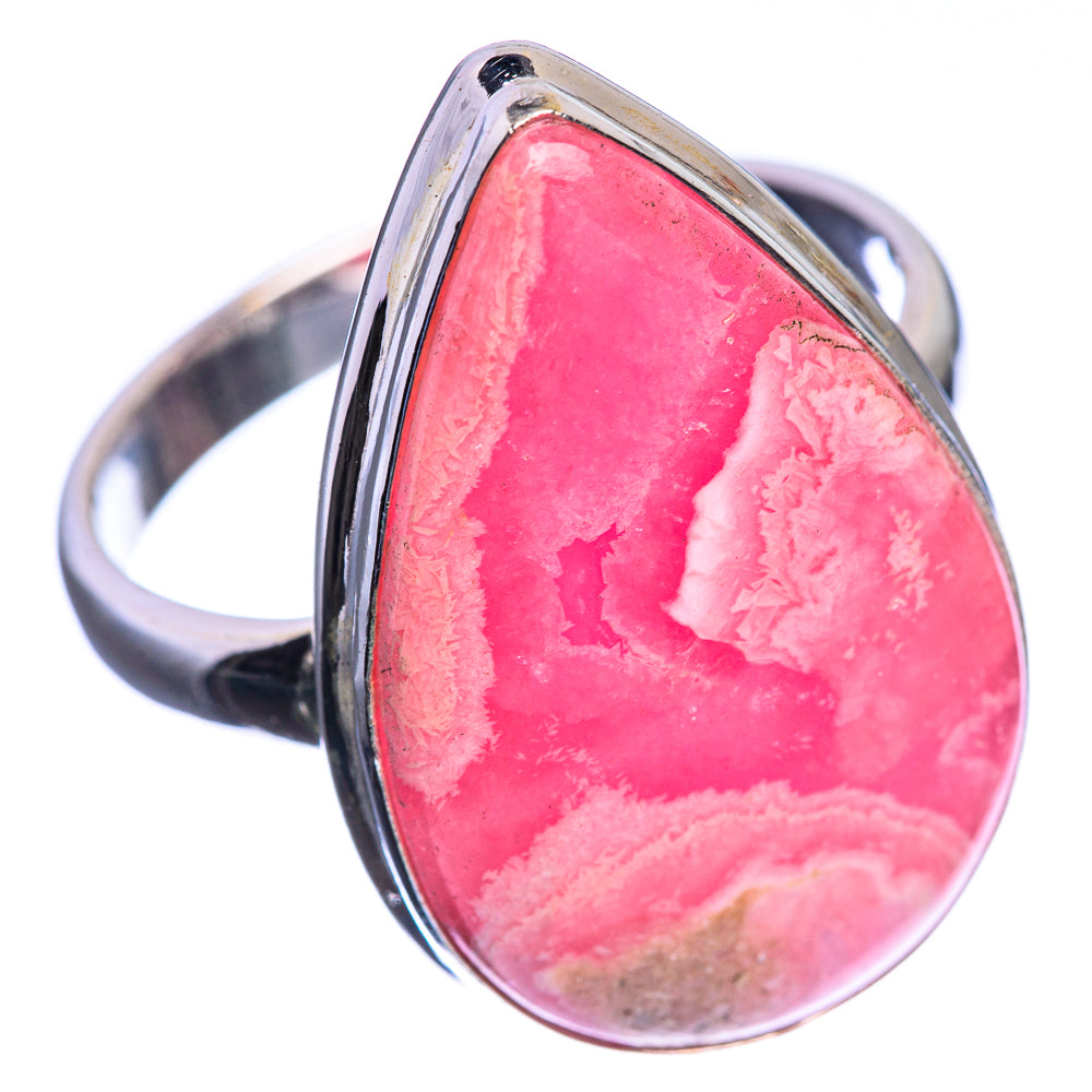Large Rhodochrosite 925 Sterling Silver Ring Size 12.5