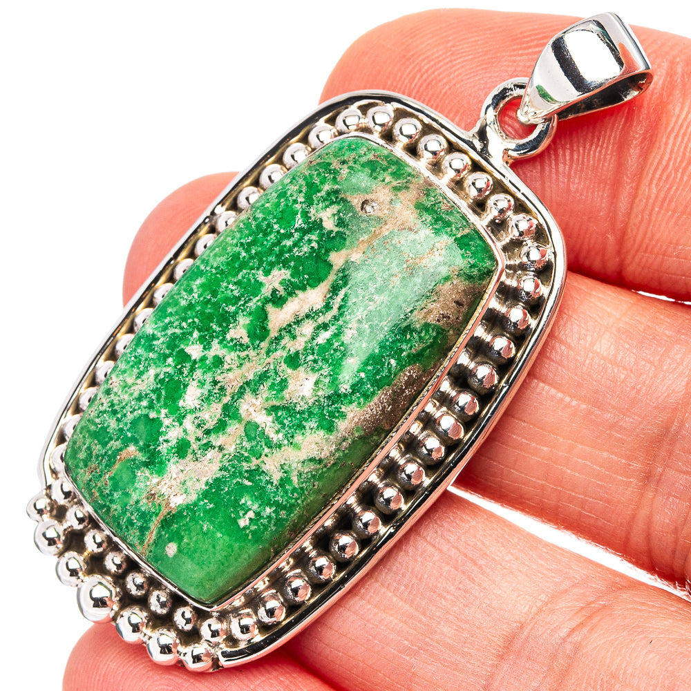 Premium Variscite Pendant 1 7/8" (.925 Sterling Silver)