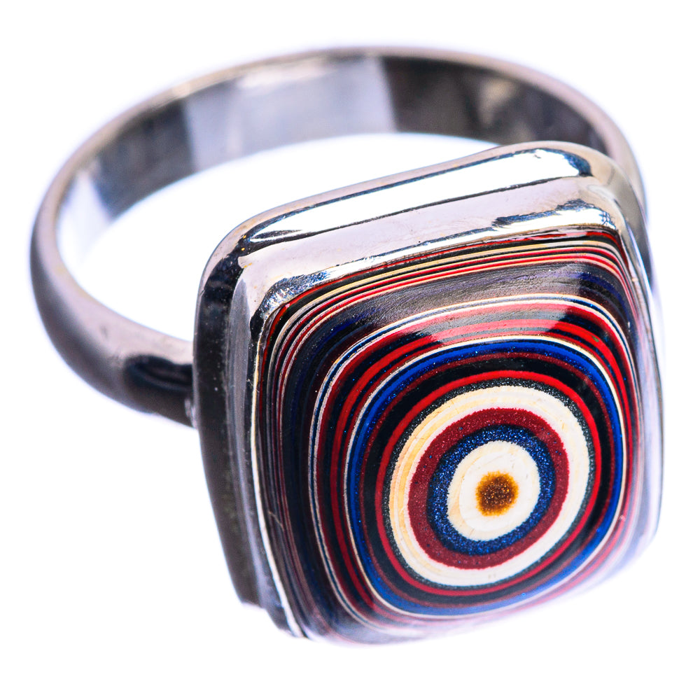 Rainbow Calsilica 925 Sterling Silver Ring Size 7