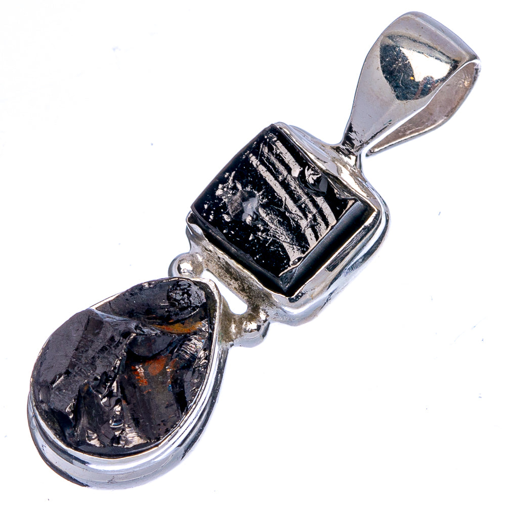 Rare Shungite Pendant 1 1/4" (925 Sterling Silver) P40403