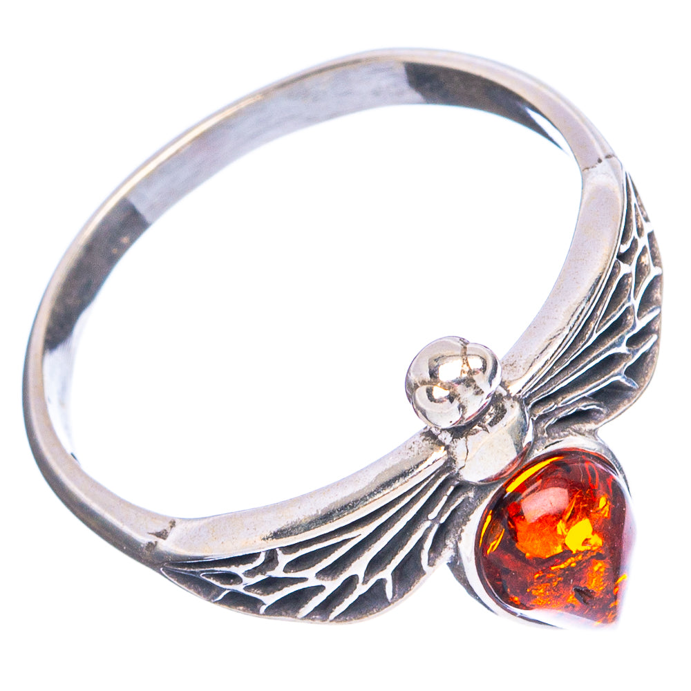 Baltic Amber Honey Bee Ring Size 6.75 (.925 Sterling Silver)