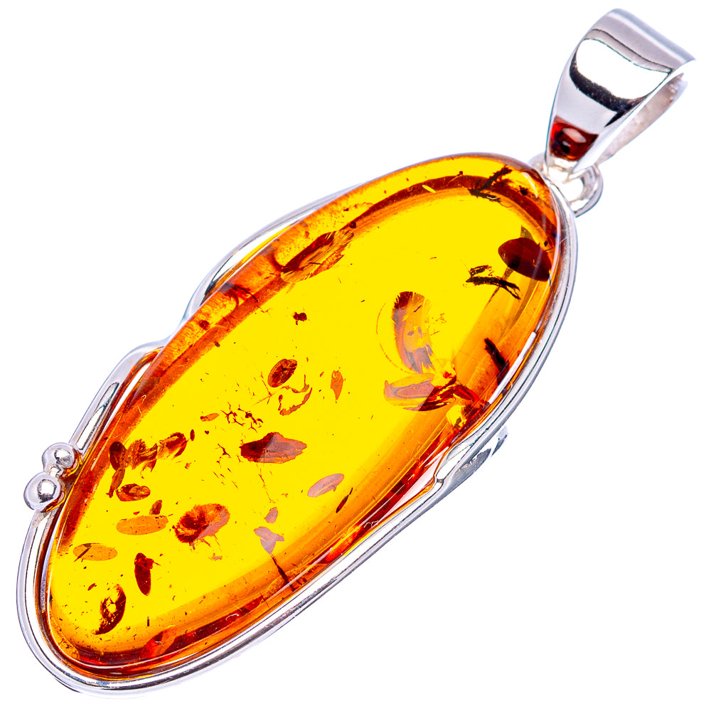Baltic Amber Pendant 2" (.925 Sterling Silver)