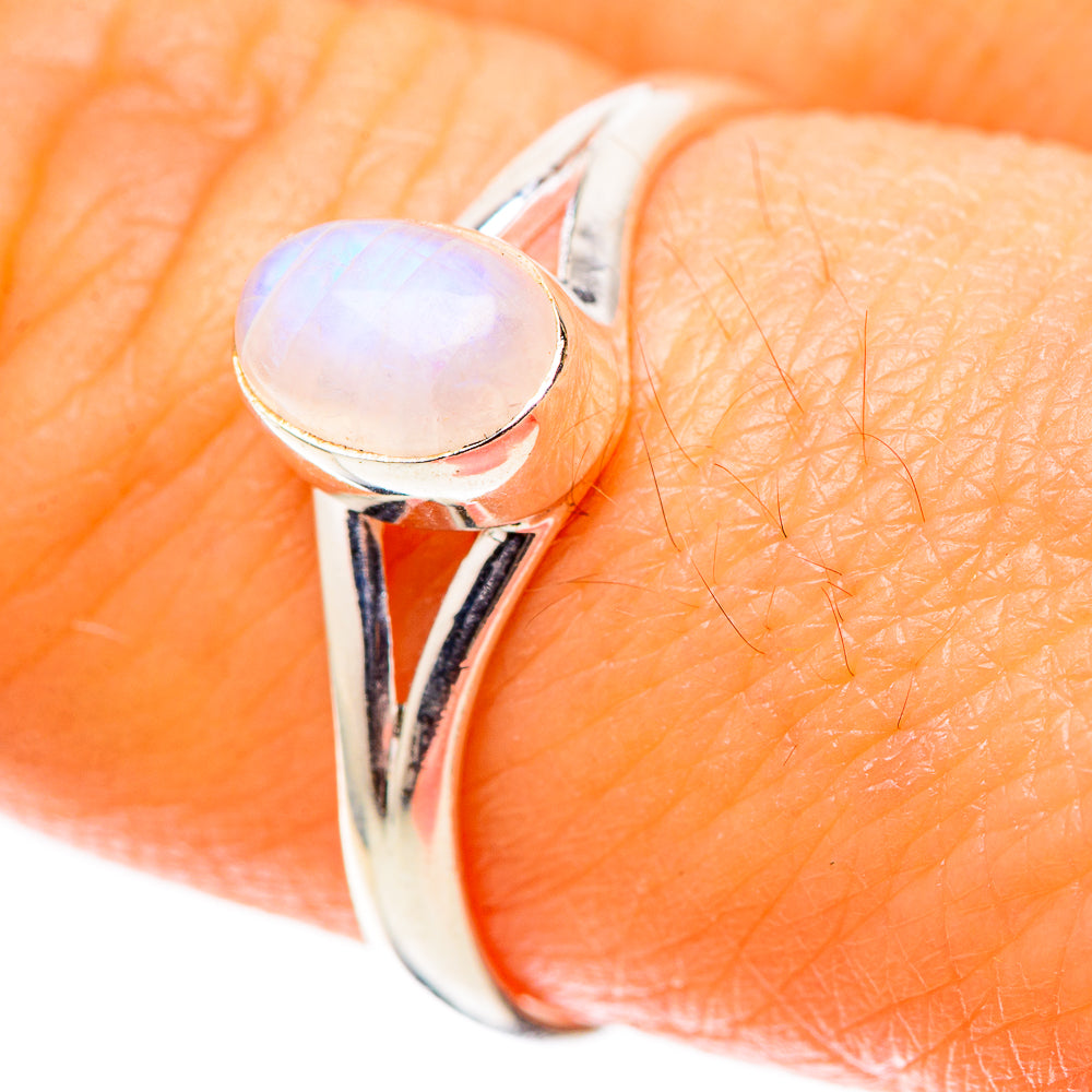 Rainbow Moonstone Dainty Ring Size 6 (925 Sterling Silver) RING138203
