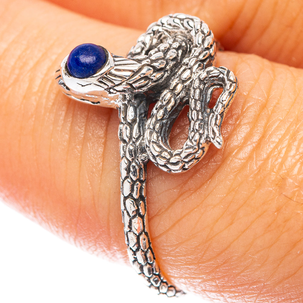Lapis Lazuli Snake 925 Sterling Silver Ring Size 7.75 (925 Sterling Silver) R5459