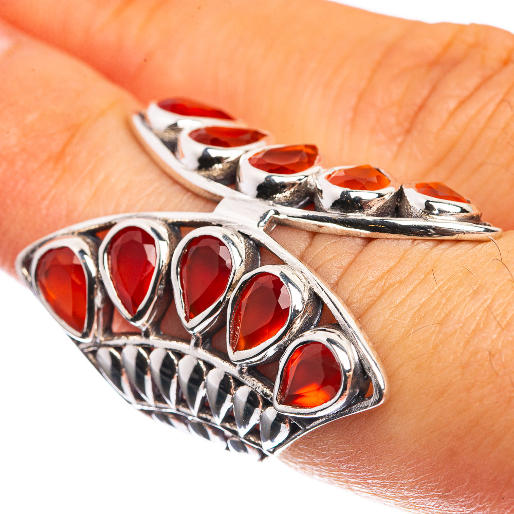 Large Carnelian 925 Sterling Silver Ring Size 6