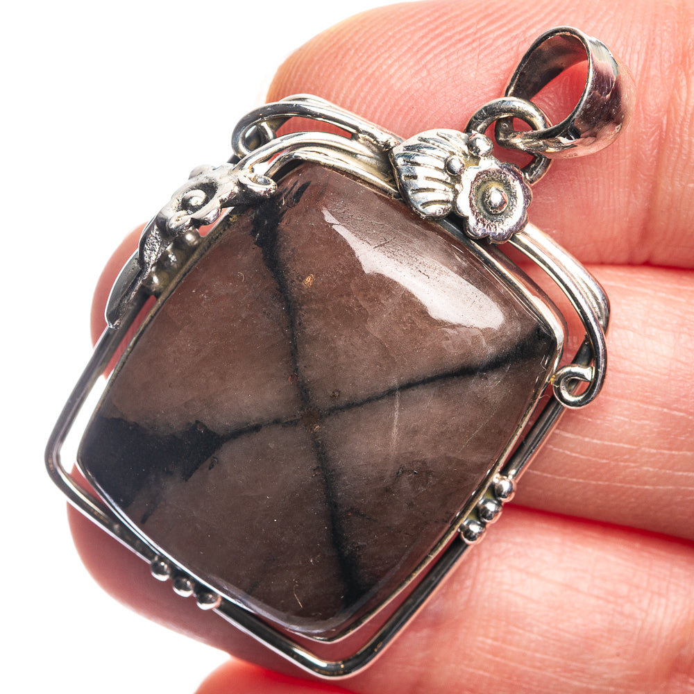 Chiastolite Pendant 1 5/8" (925 Sterling Silver) P39090