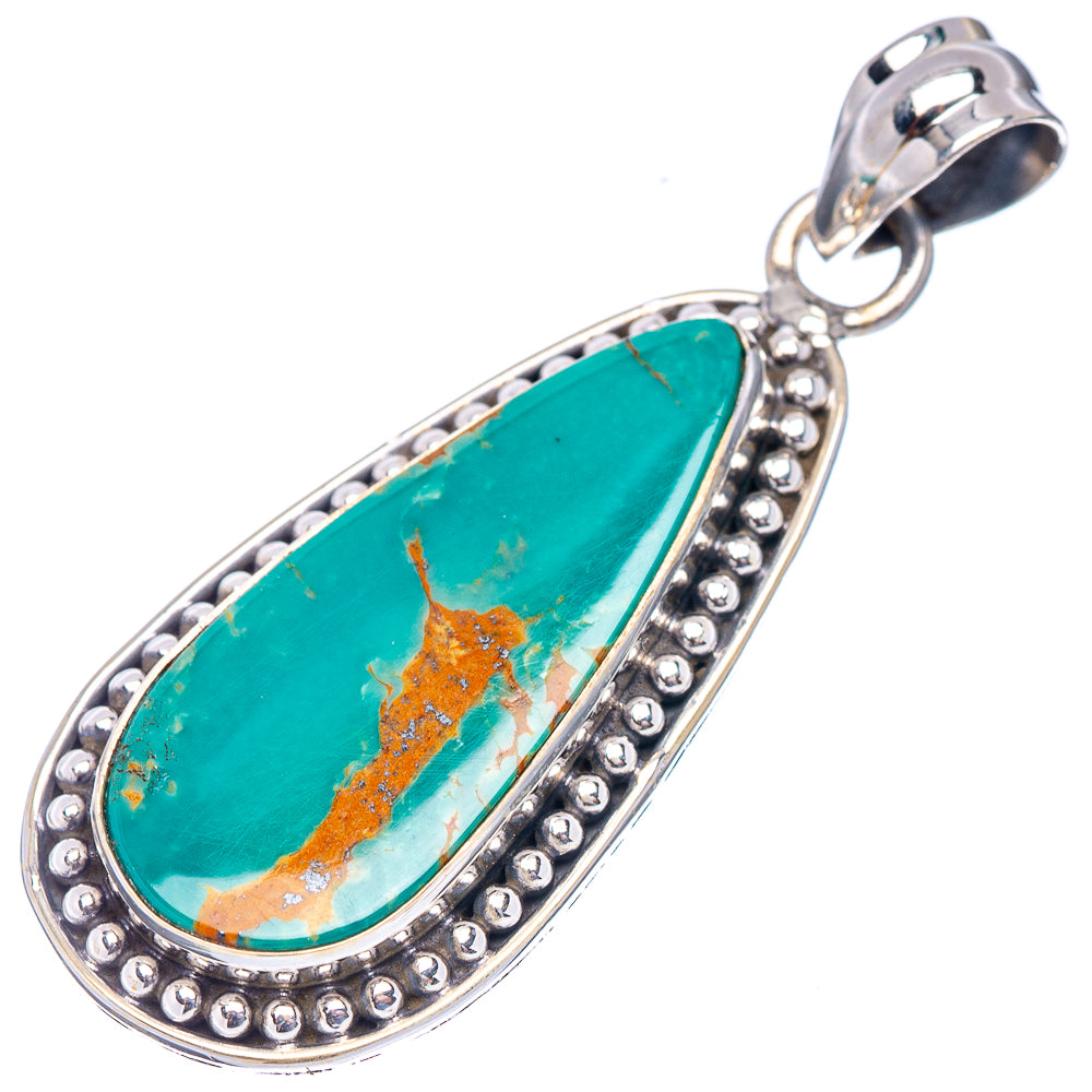 Royston Turquoise Pendant 1 5/8" (.925 Sterling Silver)