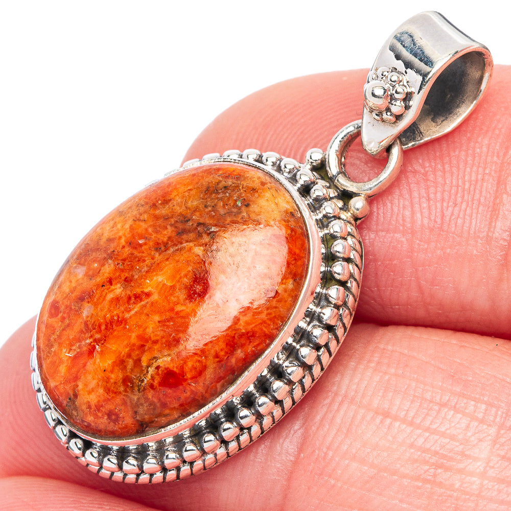 Sponge Coral Pendant 1 1/4" (925 Sterling Silver) P41112