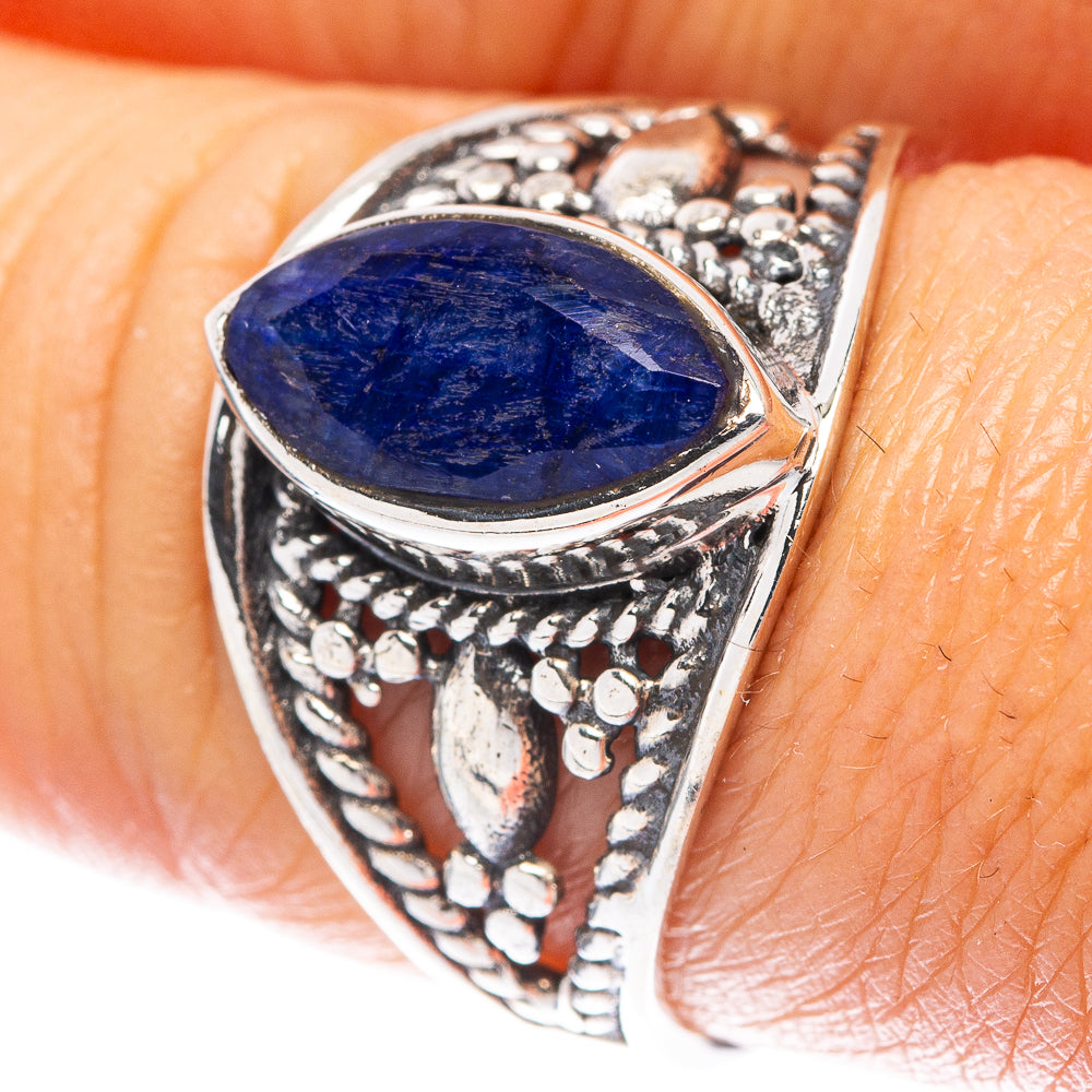 Lapis Lazuli Dainty Ring Size 7.5 (925 Sterling Silver) R5961