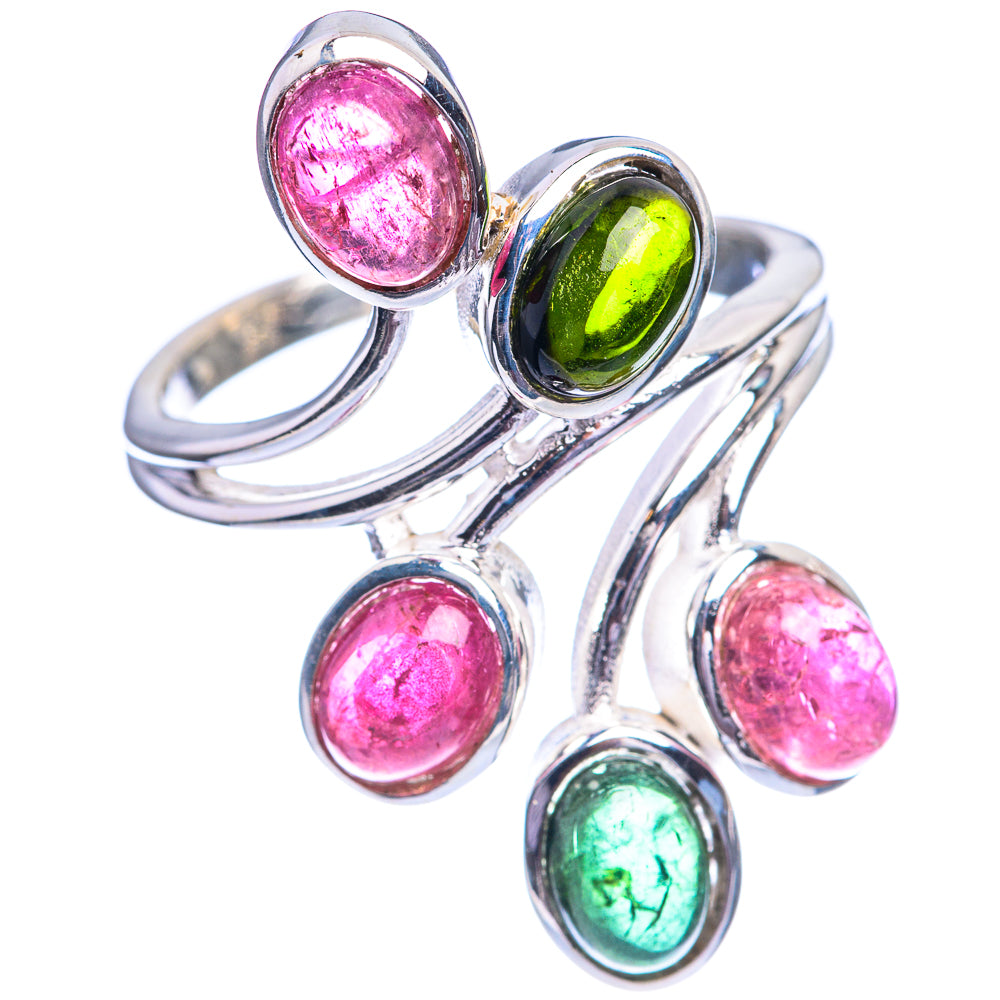 Pink Tourmaline, Green Tourmaline Ring Size 8.75 (925 Sterling Silver) R142242