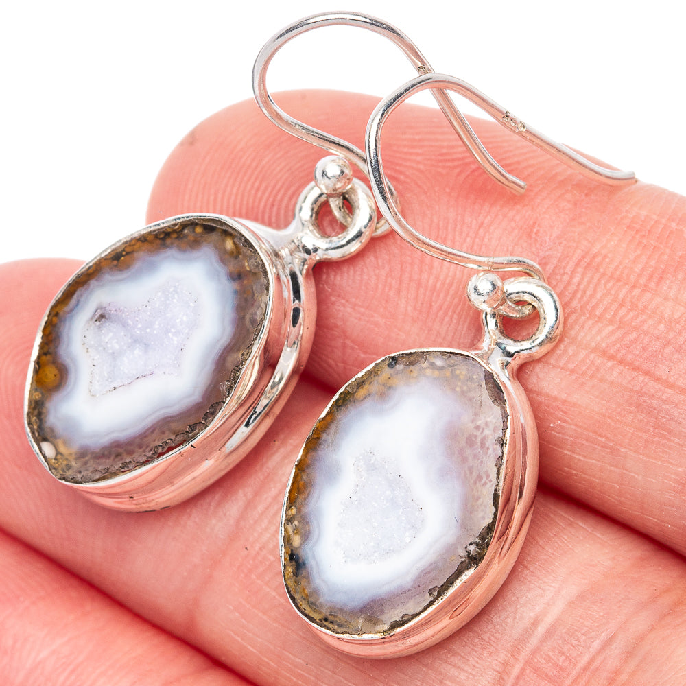 Geode 925 Sterling Silver Earrings 1 1/4" (925 Sterling Silver) E1222