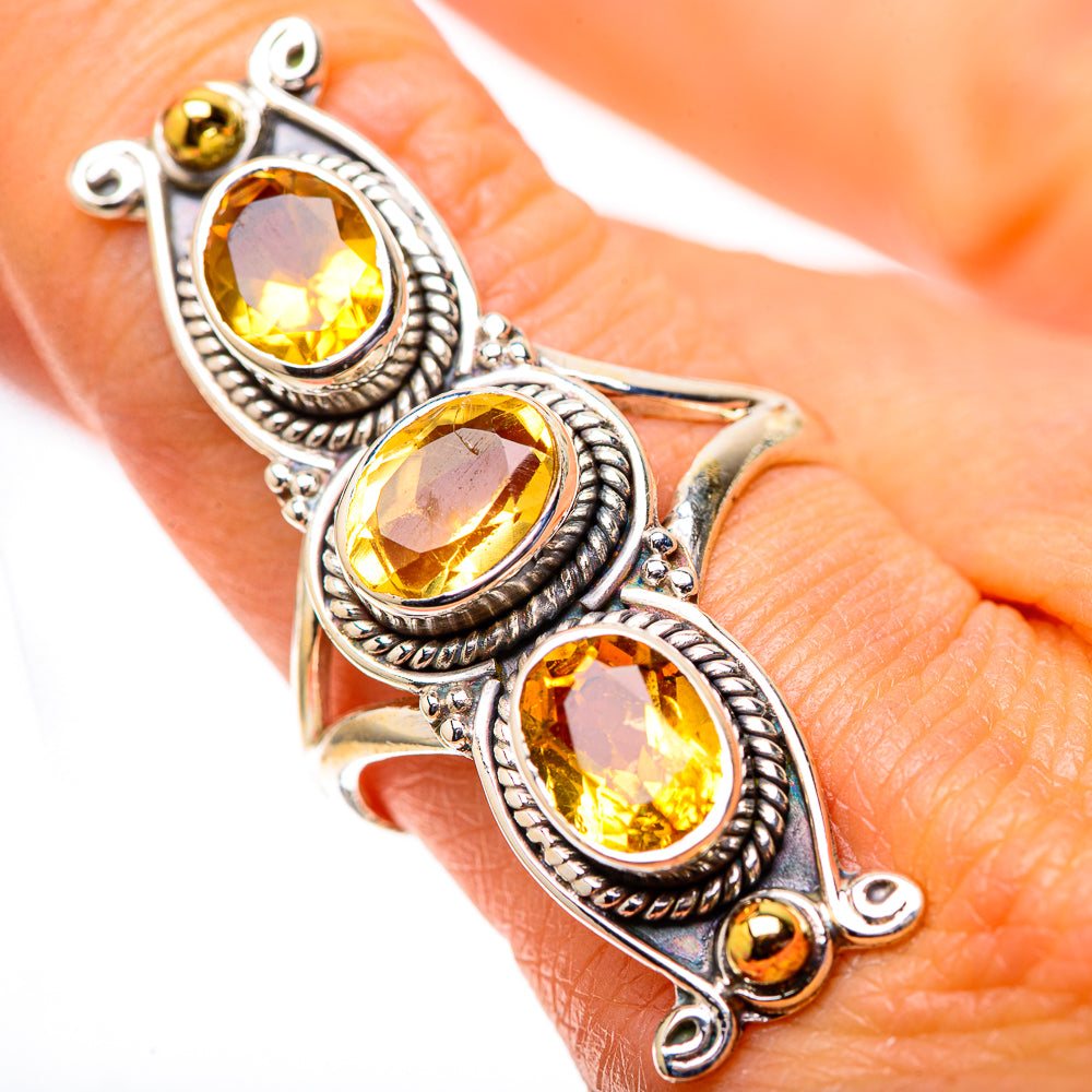Large Faceted Citrine 925 Sterling Silver Ring Size 8.75 (925 Sterling Silver) RING139509