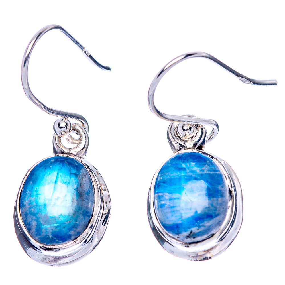 Rainbow Moonstone Earrings 1 1/8" (925 Sterling Silver) E1361