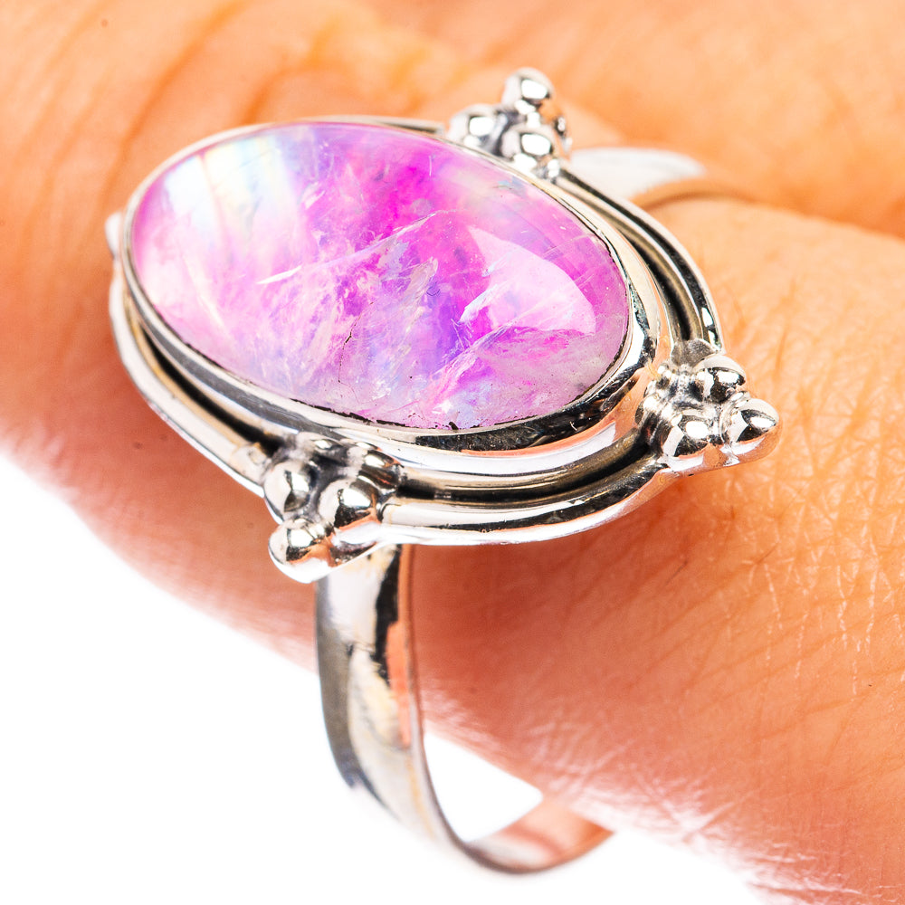 Pink Moonstone Ring Size 11 (925 Sterling Silver) R142811