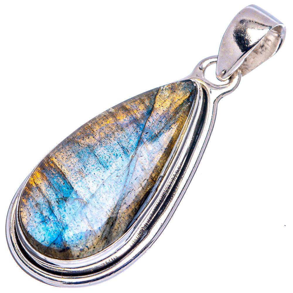 Labradorite Pendant 1 1/2" (.925 Sterling Silver)