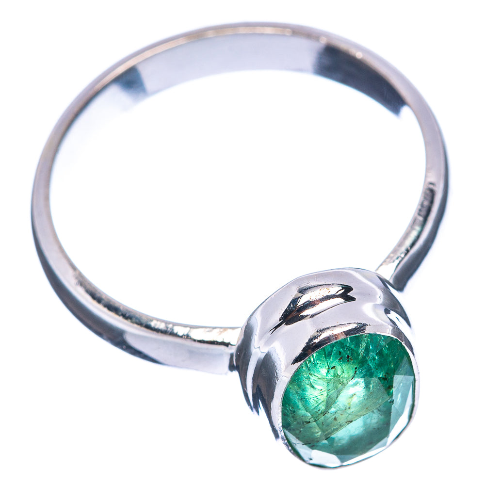 Rare Premium Faceted Zambian Emerald Ring Size 8 (.925 Sterling Silver)