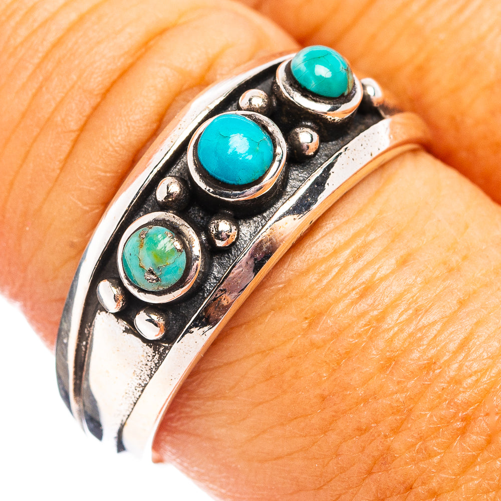 Native Style Mohave Turquoise Ring Size 9.5 (.925 Sterling Silver)
