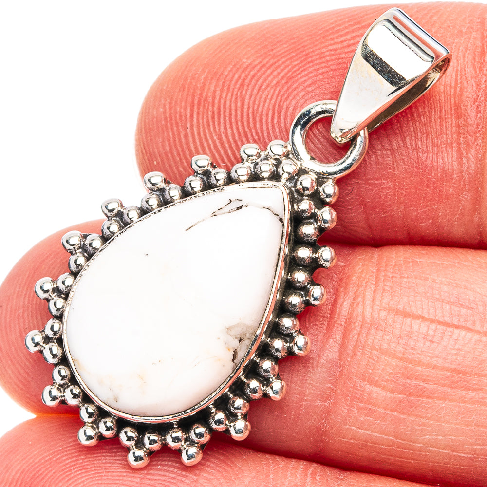 Howlite Pendant 1 3/8" (.925 Sterling Silver)
