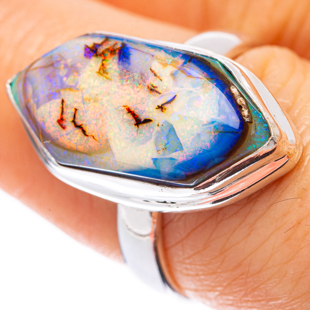 Rare Sterling Opal Ring Size 7.25 (925 Sterling Silver) R2163