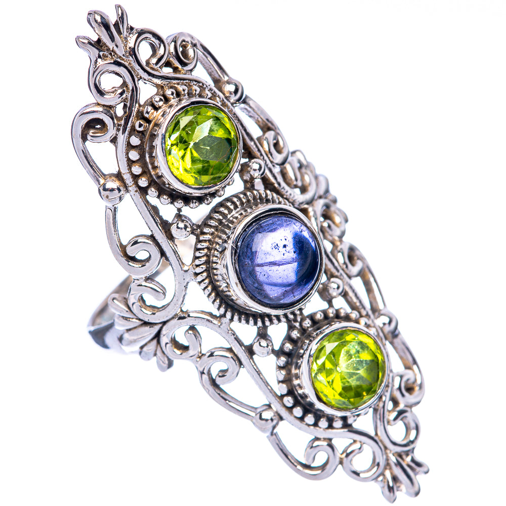 Large Tanzanite, Peridot Ring Size 9.75 (925 Sterling Silver) R144817