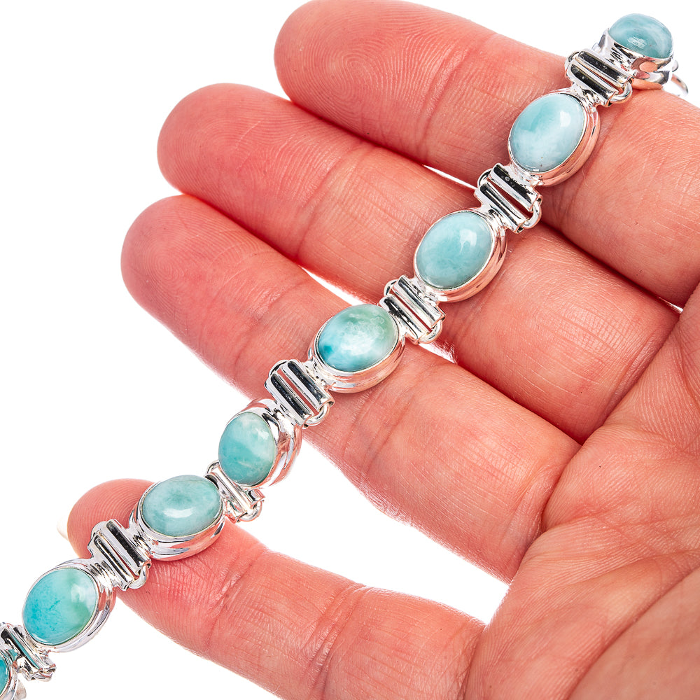 Larimar Bracelets 6 3/4 To 8 1/8" (925 Sterling Silver) B90325